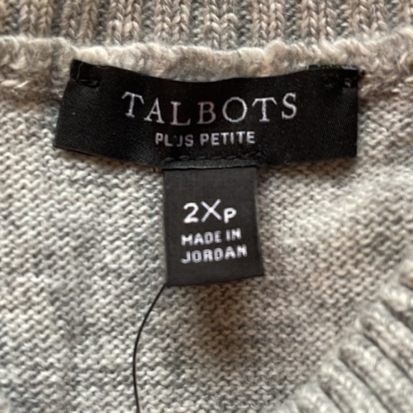 Talbots Gray EYELET HEM MOCKNECK PULLOVER SWEATER IN GRAY SIZE 2X P NWT - Picture 3 of 10